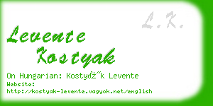 levente kostyak business card